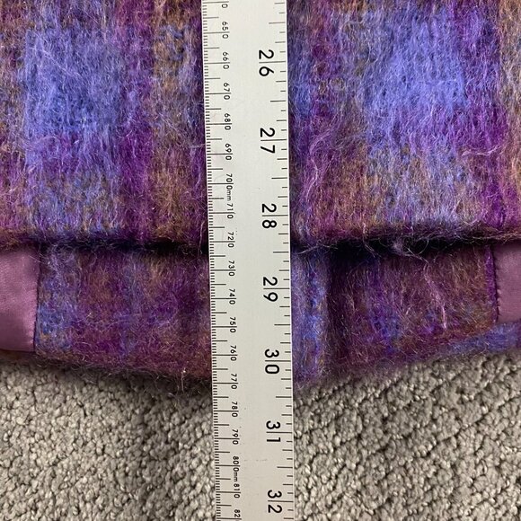 Vintage Donegal Design Ireland Mohair Blend Coat Jacket Women's Size 12 Purple - Picture 13 of 13